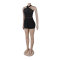 Hot stamping hollow splicing elastic hip hugging jumpsuit shorts