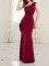 Large size women's clothing, European and American foreign trade, Amazon new product, sloping shoulder solid color dress, dress, long skirt
