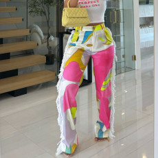 Fashionable and personalized flared pants, wide leg casual pants