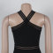 Hot stamping hollow splicing elastic hip hugging jumpsuit shorts
