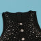 European and American hot stamping hollow hip elastic sleeveless jumpsuit