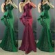 Large size women's clothing, European and American foreign trade, Amazon new product, sloping shoulder solid color dress, dress, long skirt
