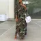 Spring and summer thin shirt button camouflage printed dress
