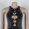 European and American hot stamping hollow hip elastic sleeveless jumpsuit
