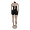 European and American hot diamond deep V-back strap hanging neck jumpsuit shorts