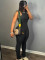 Solid color tight backless hanging neck jumpsuit
