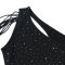 Hot stamping single shoulder hollow bead decoration hip dress