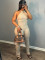Solid color tight backless hanging neck jumpsuit