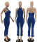 Solid color tight backless hanging neck jumpsuit