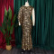 Fashionable temperament, slim fit, sexy banquet dress, long skirt, one shoulder hot stamping dress