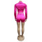 Solid color women's fluorescent fashion set two-piece set