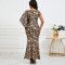 Fashionable temperament, slim fit, sexy banquet dress, long skirt, one shoulder hot stamping dress