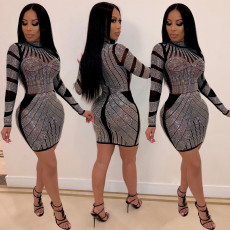 Women's Fashion Hot Diamond Nightclub Dress Women's Dress