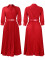 New Fashionable Collar Long Sleeve High Waist Style Folded Solid Color African Dress
