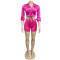 Solid color women's fluorescent fashion set two-piece set