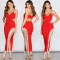 Women's fashion rhinestone sexy suspender nightclub dress dress
