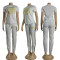 Autumn and winter new classic casual embroidered short sleeved pants set