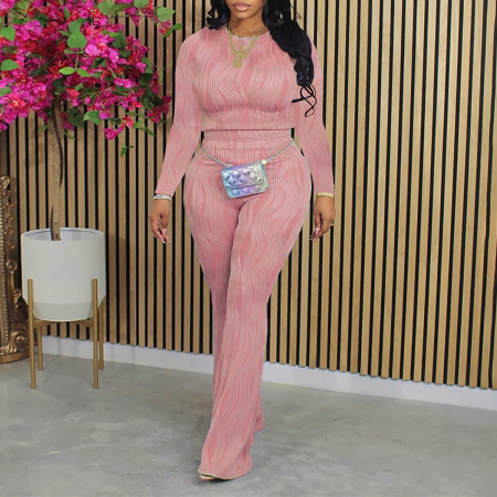 Tight flared pants striped long casual suit