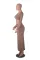 New solid color casual long sleeved square neck exposed navel top with hip hugging fashionable fish tail long skirt