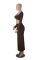 New solid color casual long sleeved square neck exposed navel top with hip hugging fashionable fish tail long skirt