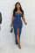3D pocket sexy strapless open shoulder workwear bag denim dress autumn long skirt