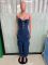 3D pocket sexy strapless open shoulder workwear bag denim dress autumn long skirt