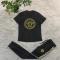 Autumn and winter new classic casual embroidered short sleeved pants set