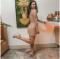Hot selling women's sequined rhinestone sexy semi transparent long sleeved short dress