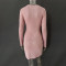 Hot selling women's sequined rhinestone sexy semi transparent long sleeved short dress
