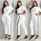 Autumn and winter new classic casual embroidered short sleeved pants set