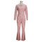 Tight flared pants striped long casual suit