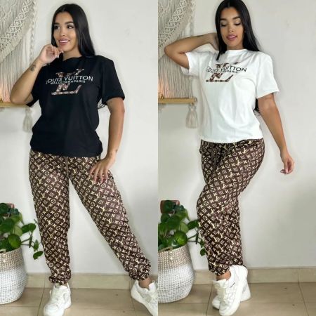 Autumn fashion classic commuting embroidery women's two-piece set