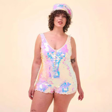 New pearl sequin women's jumpsuit