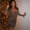 Hot selling women's sequined rhinestone sexy semi transparent long sleeved short dress