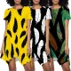 Fashionable digital printed irregular women's dress