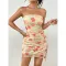 Sexy and erotic pajamas, lace printed strapless dress