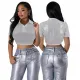 Fashionable and casual sequined short sleeved polo shirt
