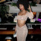 Hot selling women's sexy rhinestone top mermaid skirt dress set