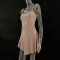 Party rhinestone semi transparent suspender short dress