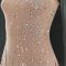 Party rhinestone semi transparent suspender short dress