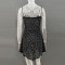 Party rhinestone semi transparent suspender short dress
