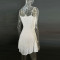 Party rhinestone semi transparent suspender short dress