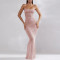 Hot selling women's shiny diamond sexy suspender mermaid long dress