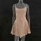 Party rhinestone semi transparent suspender short dress