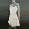 Party rhinestone semi transparent suspender short dress
