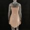 Party rhinestone semi transparent suspender short dress