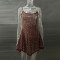 Party rhinestone semi transparent suspender short dress