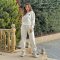 Winter new embossed+pocket embroidered thread two-piece set