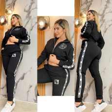 New fashionable commuting silver hot pressed long sleeved pants sports suit