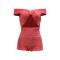 Sexy hollow jumpsuit fashionable one shoulder solid color women